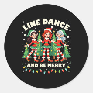 Sticker Rond Dansez En Ligne Et Soyez Joyeux Xmas De Jolies Dan