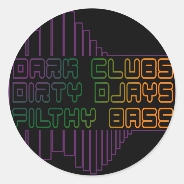 Sticker Rond Dark Clubs Dirty Djays Filty Bass CLUB DJ (Devant)