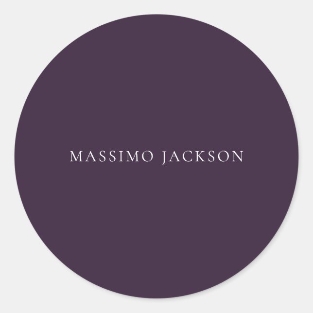 Sticker Rond Dark Purple Minimalist Plain Modern  (Devant)