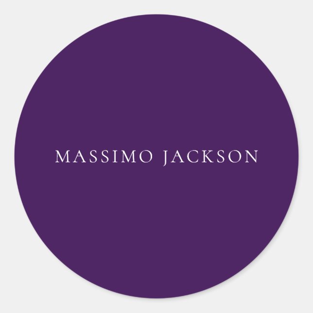 Sticker Rond Dark Purple Minimalist Plain Modern  (Devant)