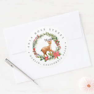 Sticker Rond Darling Reindeer   Christmas Baby Return Adresse