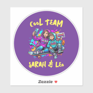Sticker Rond d'art de graffiti personnalisé pour maman et