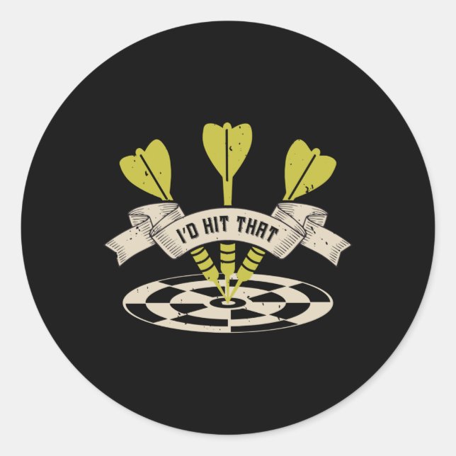 Sticker Rond Darts - Je frapperais ce taureau (Devant)