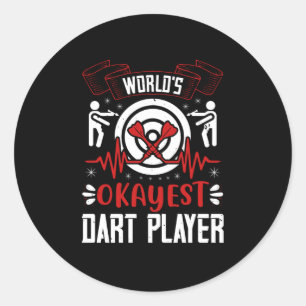 Sticker Rond Darts - Joueur de fléchettes le plus Okayest du mo