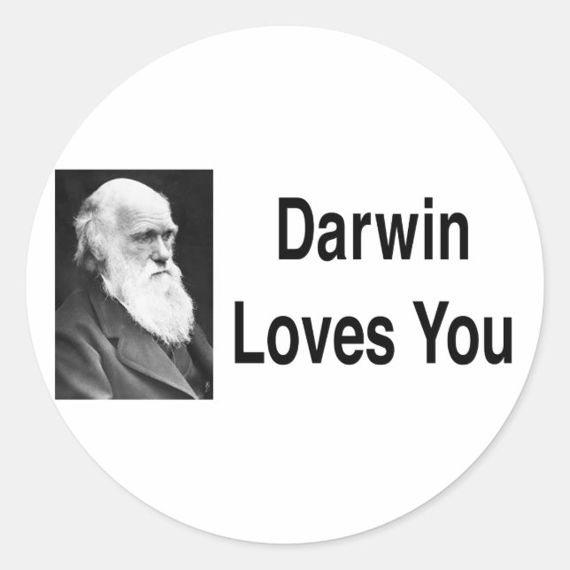 Sticker Rond Darwin vous aime 2 (Devant)