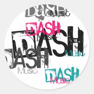 Sticker Rond Dash, DASH, Dash, Dash, Dash, Musique, Musique, Mu