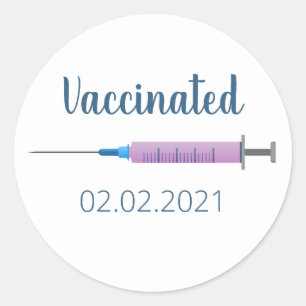 Sticker Rond Date de l'aiguille vaccinée