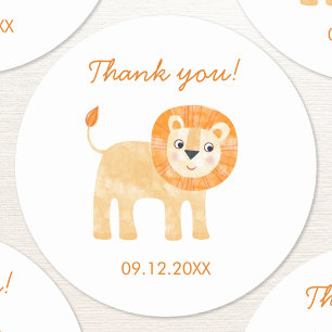 Sticker Rond Date de Merci du lion migre