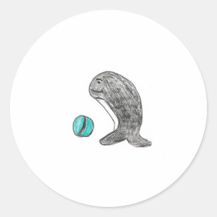 Sticker Rond Dauphin gris mou