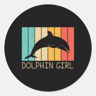 Sticker Rond Dauphin Pour Dauphins Beluga Baleine Animal de mer