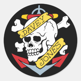 Sticker Rond Davey Jones Tattoo