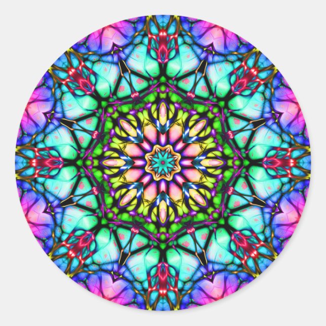 Sticker Rond Dayrêves Kaleidoscope Mandala (Devant)