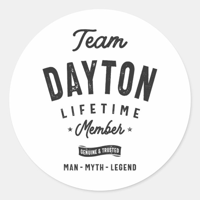 Sticker Rond Dayton Membre à vie Nom personnalisé Dayton (Devant)