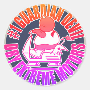 Sticker Rond DBY EXTREME MOTORS VINTAGE Lucky Devil