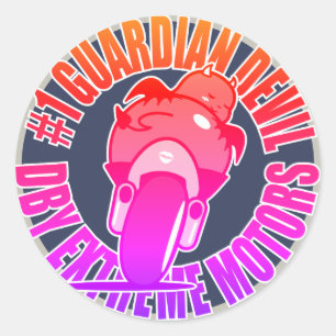 Sticker Rond DBY EXTREME MOTORS VINTAGE Lucky Devil 2