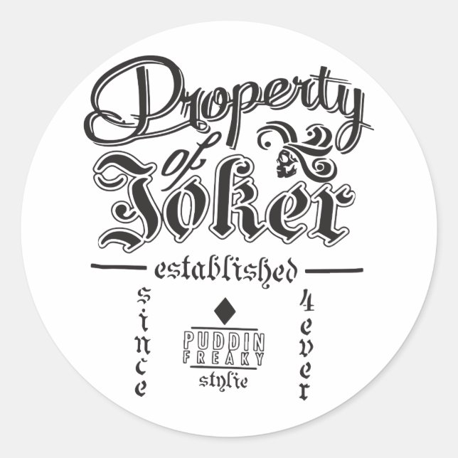 Sticker Rond Dc Comics Suicide Squad Propriété De Joker Juniors (Devant)