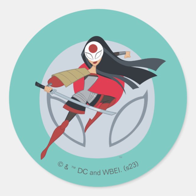 Sticker Rond DC Super Hero Girls Katana (Devant)