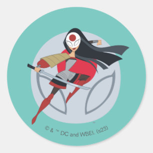 Sticker Rond DC Super Hero Girls Katana