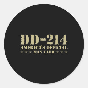 Sticker Rond Dd-214 America' ; s Official Man Card Veteran D
