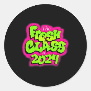 Sticker Rond De 2024 Senior Fresh 90s Retro Style Tv