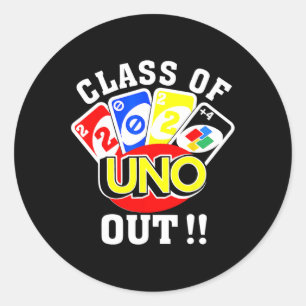 Sticker Rond De 2024 Uno Out Senior 2024 Enseignant De Graduati