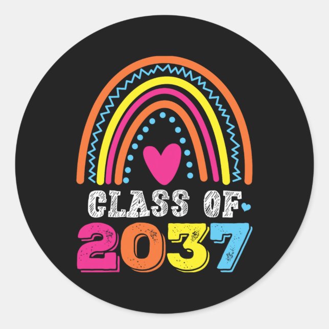 Sticker Rond De 2037 Jardin D'Enfants Pré-k Croissance Avec Moi (Devant)