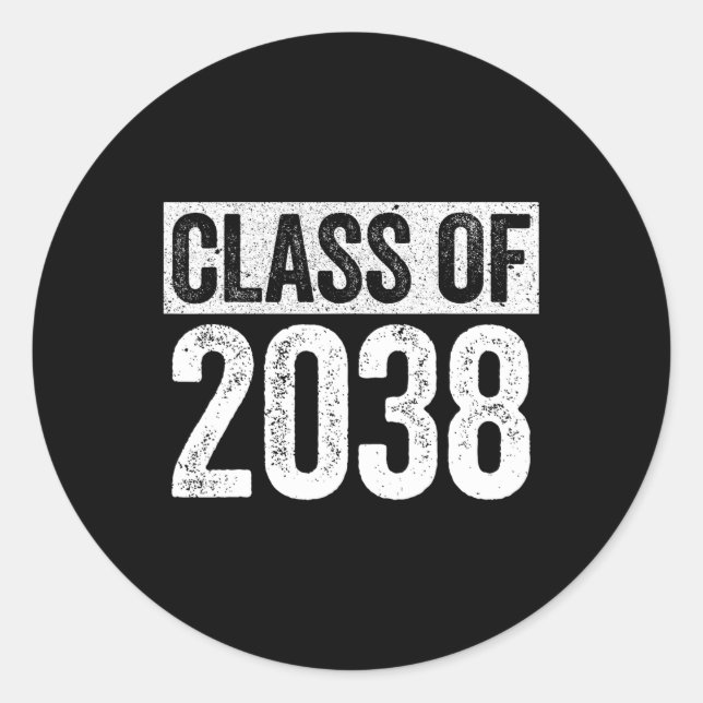 Sticker Rond De 2038 Senior 2038 Graduation (Devant)