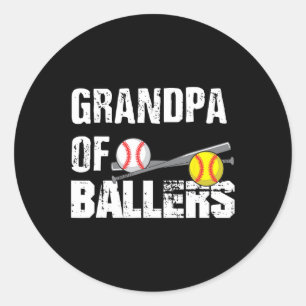 Sticker Rond De Ballers Funny Baseball Softball Fête des pères 