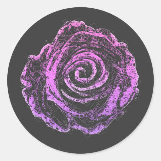 Sticker Rond de beaux pétales roses dessinent des lignes