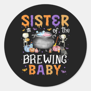 Sticker Rond De Bébé Brassant Drôle Costume Halloween