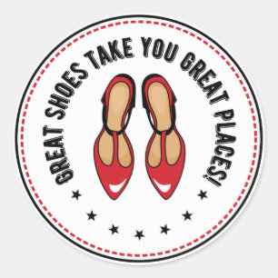Sticker Rond De Belles Chaussures Vous Emmènent De Beaux Endroi