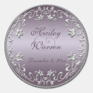 Sticker rond de diamètre 1,5 po Plum et eau