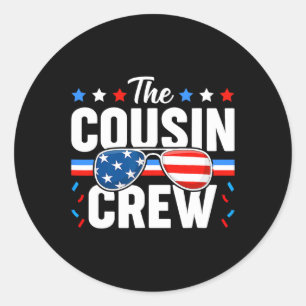 Sticker Rond De Juillet Cousin Crew Patriotic American Family M
