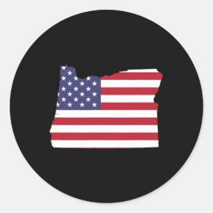 Sticker Rond De Juillet Oregon State American Flag Party