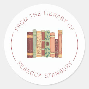 Sticker Rond De la bibliothèque d'ex-libris