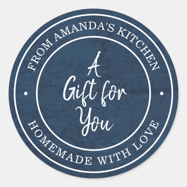 Sticker Rond De la cuisine de bleu (Devant)