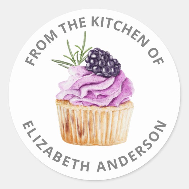 Sticker Rond De la cuisine de Cupcake pâtisserie Chef boulanger (Devant)