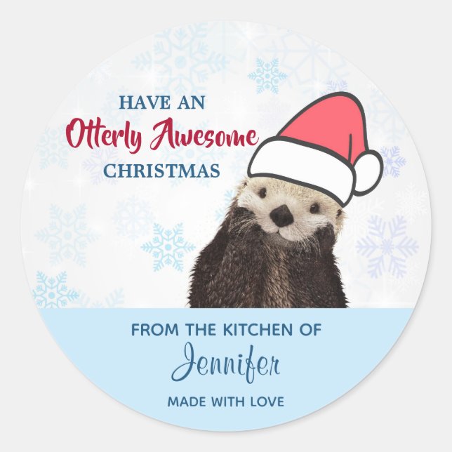 Sticker Rond De la cuisine de | Jolie Louter de Noël (Devant)