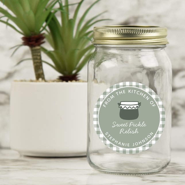 Sticker Rond De la cuisine de Sage nourriture cadeau (Food Gift From the Kitchen of Sage Green Classic Round Sticker)