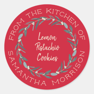 Sticker Rond De La Cuisine De   Serre d'Eucalyptus en rouge
