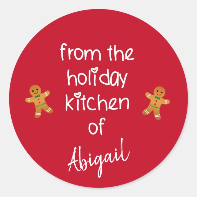 Sticker Rond De la cuisine de vacances... Noël de pain d'épices (Devant)