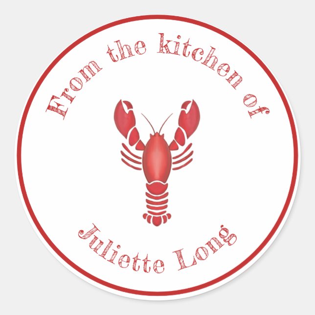 Sticker Rond De la cuisine homard Bake Potluck Nourriture (Devant)