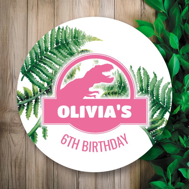 Sticker rond de la fête d'anniversaire de Jurassic (Créateur téléchargé)
