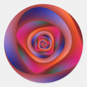 Sticker rond de Labyrinthe spirale psychédélique