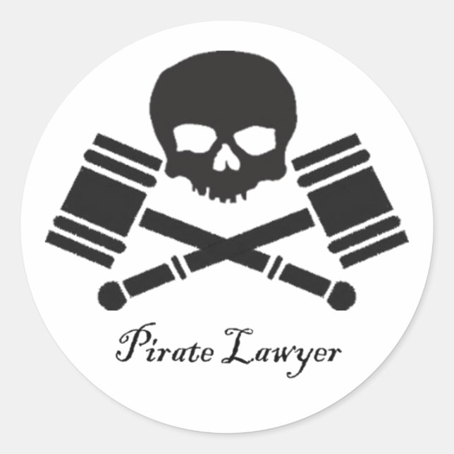 Sticker rond de l'avocat pirate (Devant)