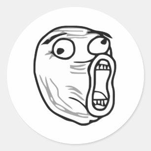 Sticker Rond De LOL de rire visage bruyant Meme de rage