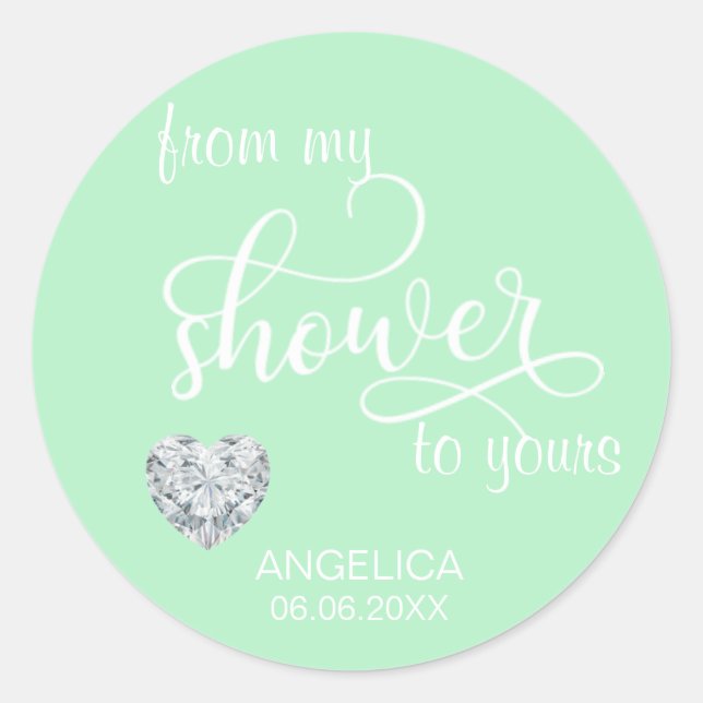 Sticker Rond De Ma Douche À Votre Fête des mariées Faveurs (Devant)
