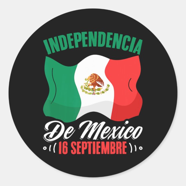 Sticker Rond De Mexico 16 Septembre Indépendance mexicaine (Devant)