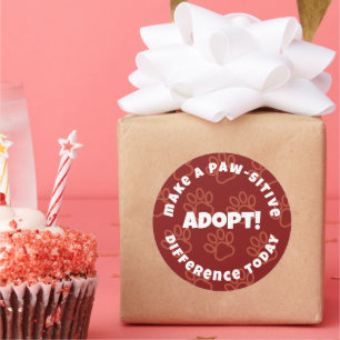 Sticker Rond De mignons Pawprints rouges font une différence pa