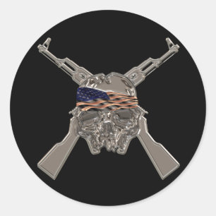 Sticker Rond De mon métal mort froid de doigts